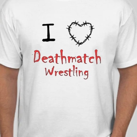 I Heart Deathmatch Wrestling - Barbed Wire tee shirt - Picture 1 of 1